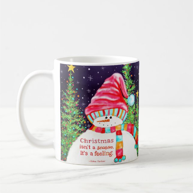 Mug Mignonne fille Snowman Noël Inspirivée (Gauche)