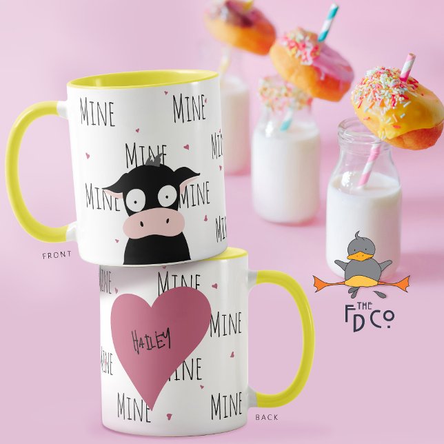 Mug Mignonne fou à propos de Mooo "Mine" Drôle Pun d'a (Créateur téléchargé)