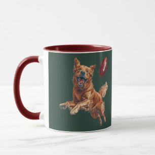 Mug Mignonne Golden Retriever Chien Jouant Au Football