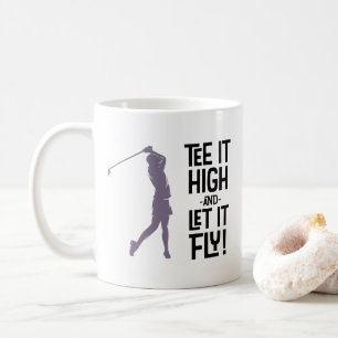 Mug Mignonne Golf Tee Drôle Humour Sports Purple Black