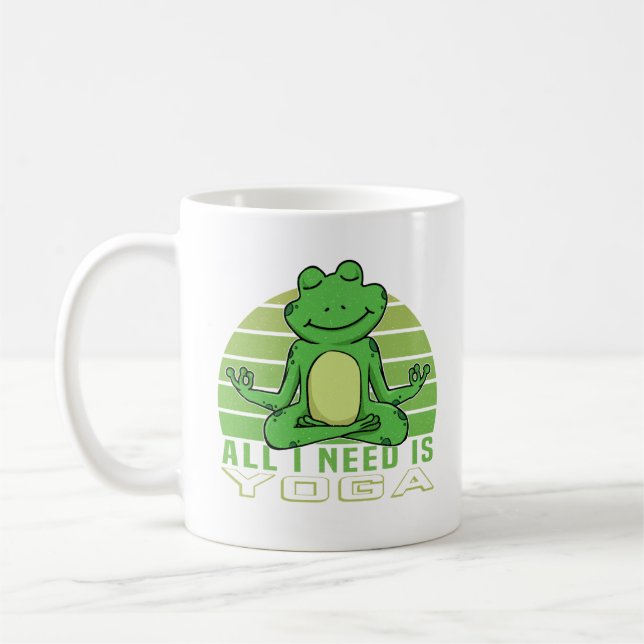 Mug Mignonne grenouille faisant du yoga. (Gauche)