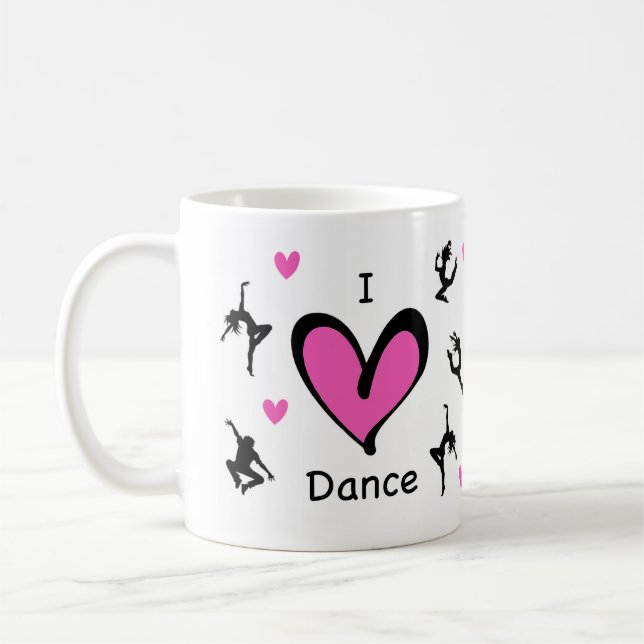 Mug Mignonne I Love Dance Motif (Gauche)
