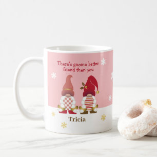 Mug Mignonne Il y a Gnome Meilleur Ami Rose Or Rouge