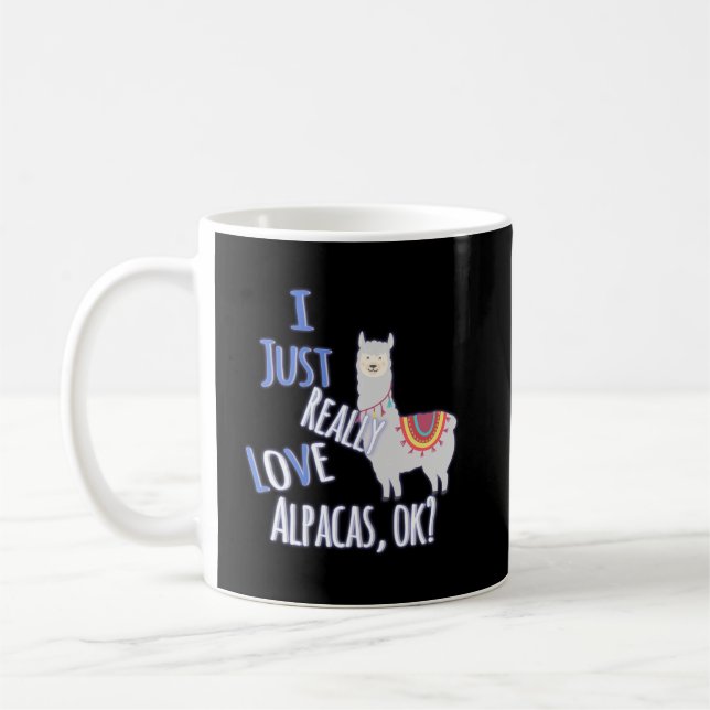 Mug Mignonne J'Aime Vraiment Les Alpacas, OK ? (Gauche)