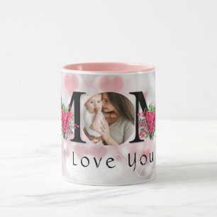 Mug Mignonne JE T'AIME MOM Fête des Mères Photo Café M