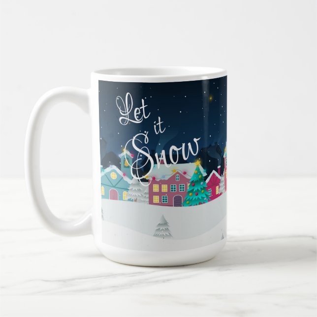 Mug Mignonne Laissez-Il Neige Ville Paysage Noël (Gauche)