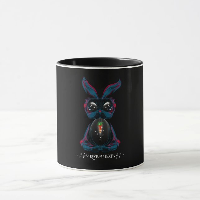 Mug Mignonne lapin aux yeux de lumière dans Yoga Pose  (Centre)