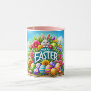 Mug Mignonne lapin de printemps/Pâques avec oeuf
