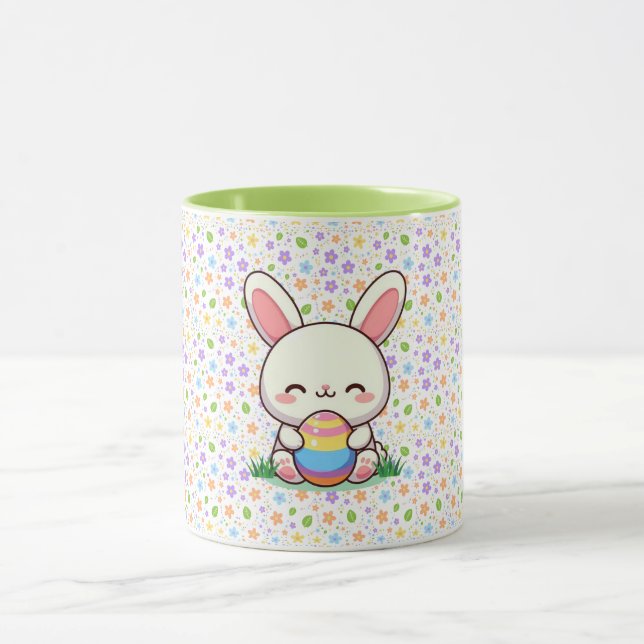 Mug Mignonne lapin de printemps/Pâques avec oeuf (Centre)