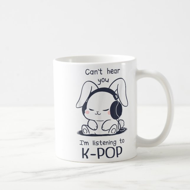 Mug Mignonne lapin lapin lapin ne peut pas vous entend (Droite)