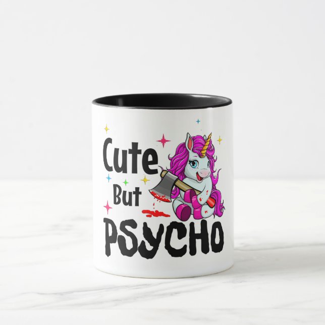 Mug Mignonne Mais Psycho/Unicorne (Centre)