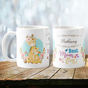 Mug Mignonne Maman Baby Giraffes Meilleure Maman Jamai