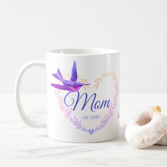 Mug Mignonne Maman Coeur Coeur Colibri Colibri Pauve P (Avec donut)