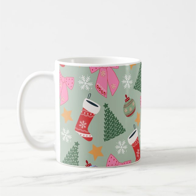 Mug Mignonne Menthe verte de Noël (Gauche)