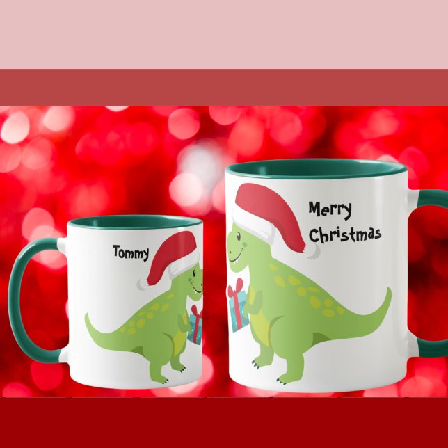 Mug Mignonne Mère T-Rex Donner son bébé Noël Cheer (Créateur téléchargé)