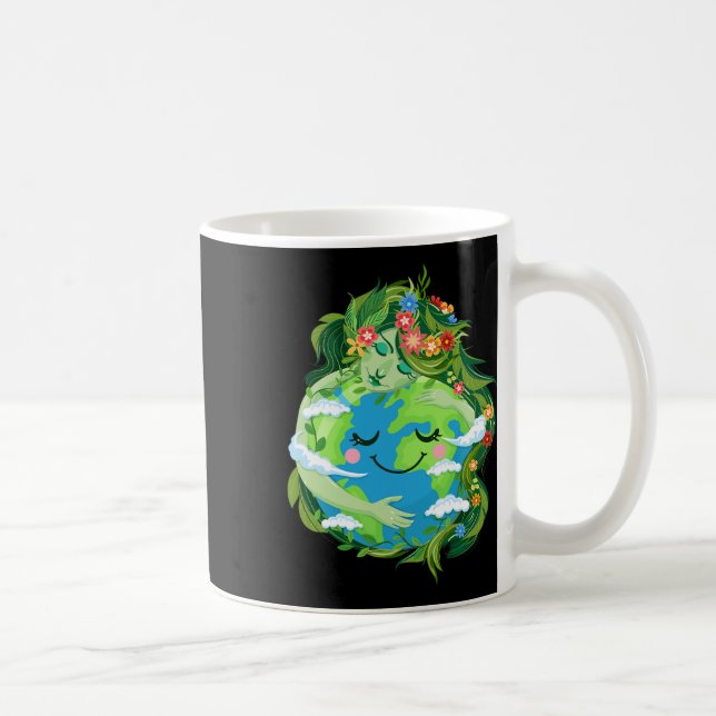 Mug Mignonne Mère Vert Gaia Sauvez Notre Planète Jour  (Droite)