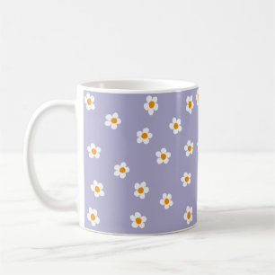 Mug Mignonne moderne Motif de marguerite violet