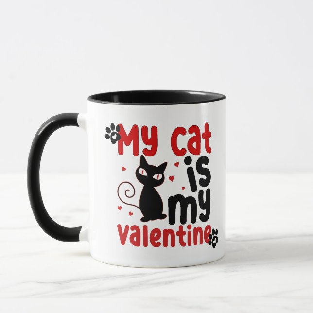 Mug Mignonne "Mon chat est ma Saint Valentin" (Gauche)