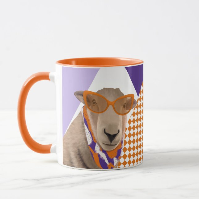 Mug Mignonne Mouton Avec Lunettes (Gauche)