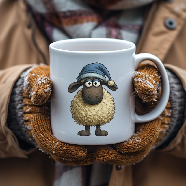 Mug Mignonne Mouton Whimsical avec cadeau Casquette de (Créateur téléchargé)