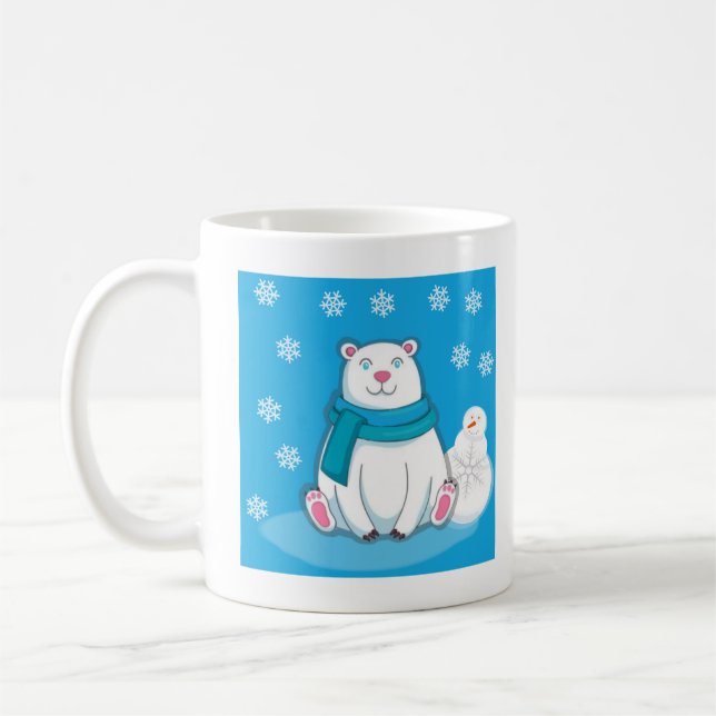 Mug Mignonne muqueuse enfant avec Ours polaire et Snow (Gauche)
