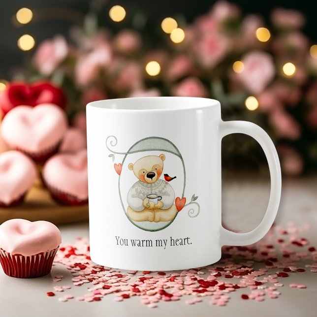 Mug Mignonne Ours Teddy Coeur Chaud Valentine (Créateur téléchargé)