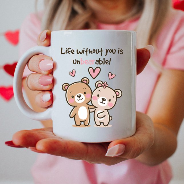 Mug Mignonne ours Valentine, Drôle Couple Valentine (Créateur téléchargé)