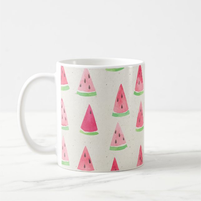 Mug Mignonne pastèque : motif d'aquarelle transparente (Gauche)