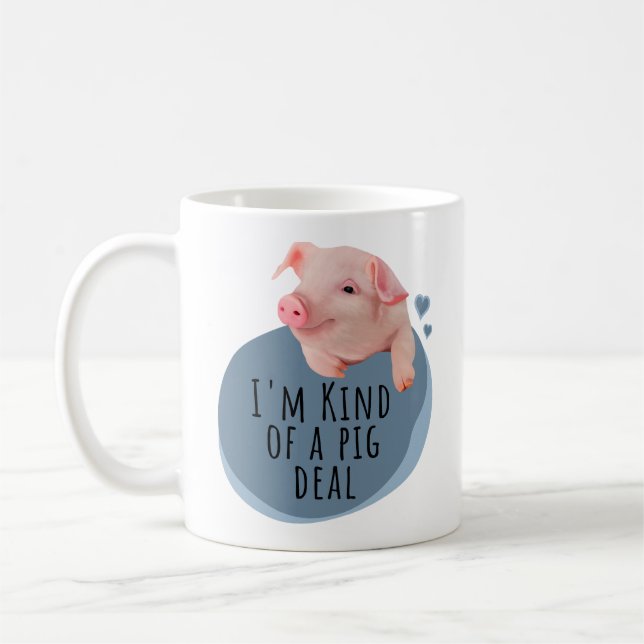 Mug Mignonne Petite Piggy - Je suis un peu un marché d (Gauche)