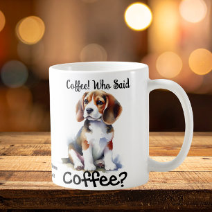 Mug Mignonne Qui A Dit Café Noirs/Browns Beagle