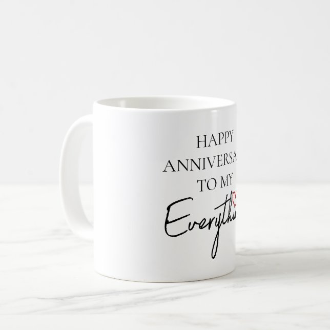 Mug Mignonne Romantique Joyeux Anniversaire Mon Tout (Devant gauche)
