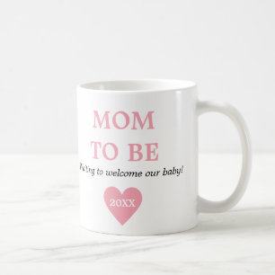 Mug Mignonne Rose Et Blanc Première Fois Maman À Êt