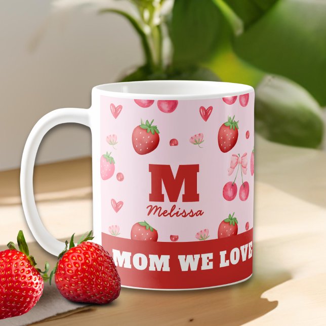 Mug Mignonne Rouge Rose Maman Nous Vous Aimons Berry B (Créateur téléchargé)
