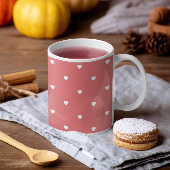 Mug Mignonne Saint Valentin Coeurs roses Dusty (Créateur téléchargé)