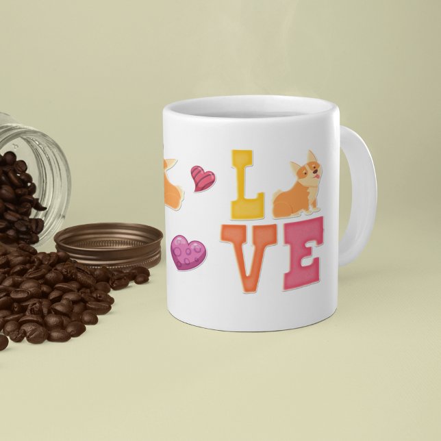 Mug Mignonne Saint Valentin Corgi cadeau Amoureux des  (Créateur téléchargé)