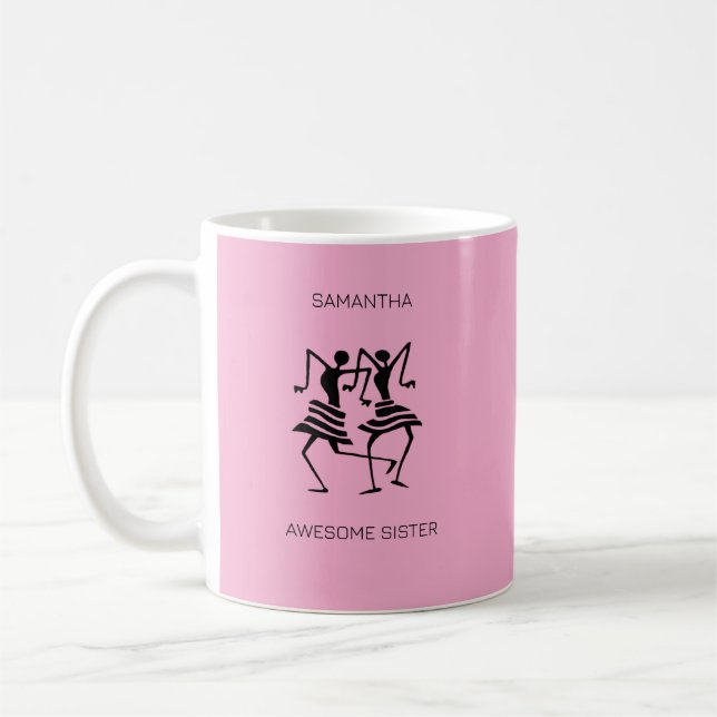 Mug Mignonne Silhouette Fête de Soeur Étonnante (Gauche)