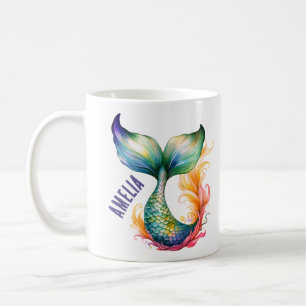 Mug Mignonne Sirène Colorée Ocean Nom de la fille
