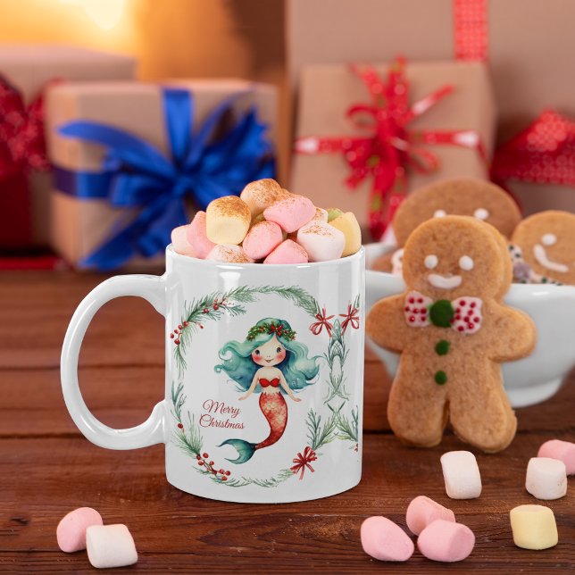 Mug Mignonne sirène de Noël (Créateur téléchargé)