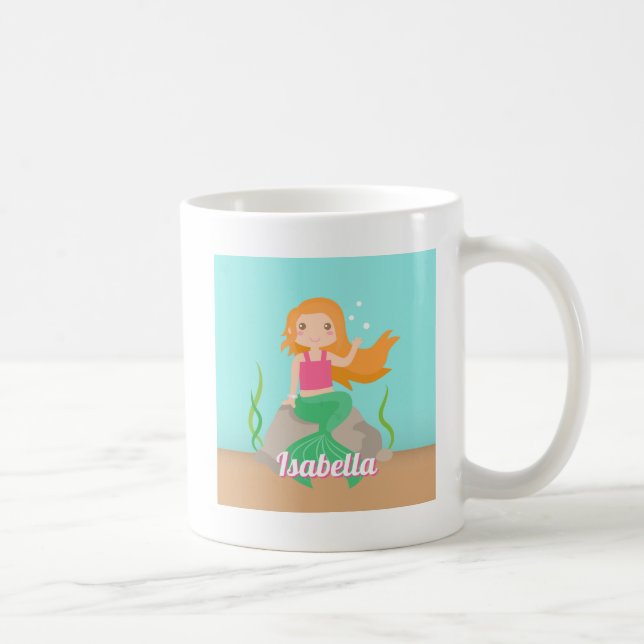 Mug Mignonne Sirène Sur Rock Girls Personnalisée (Droite)
