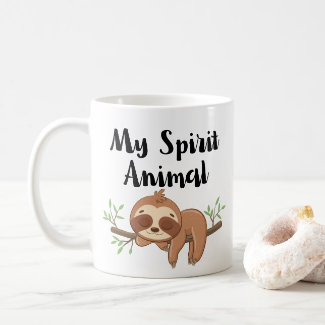Mug Mignonne Sloth est My Spirit Animal Coffee (Avec donut)