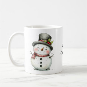 Mug Mignonne Snowman portant un chapeau haut