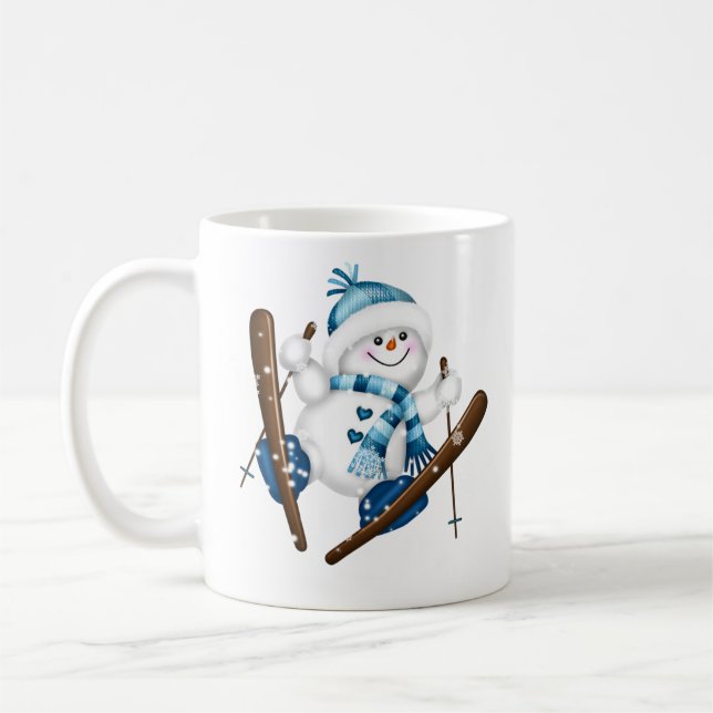 Mug Mignonne Snowman Vacances de Noël (Gauche)