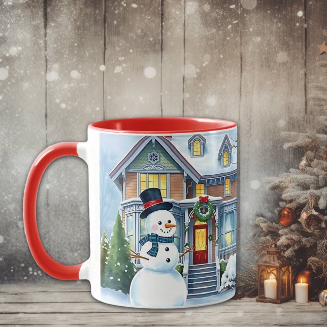 Mug Mignonne Snowman Whimsical dans le triage avant No (Créateur téléchargé)
