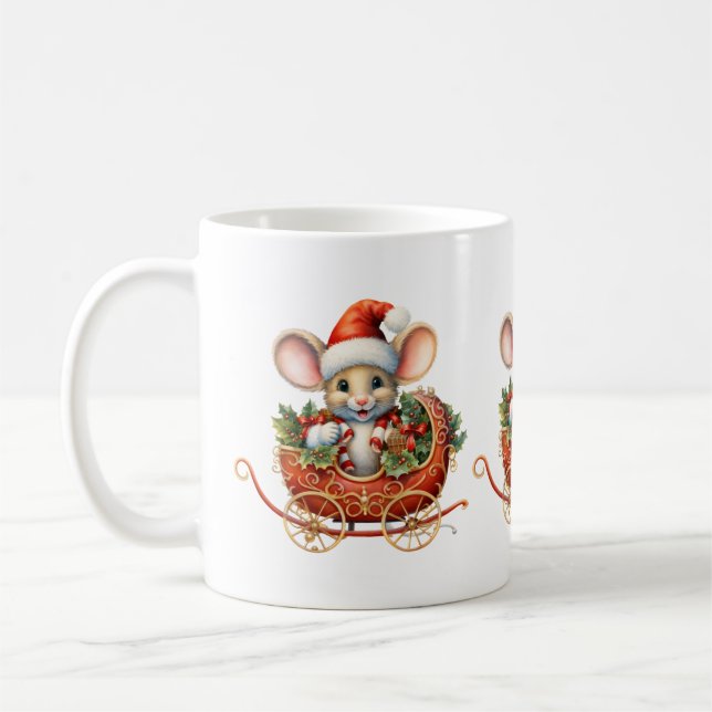 Mug Mignonne souris de la souris de Noël (Gauche)