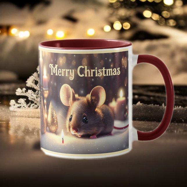 Mug Mignonne souris fête Noël - coutume (Créateur téléchargé)