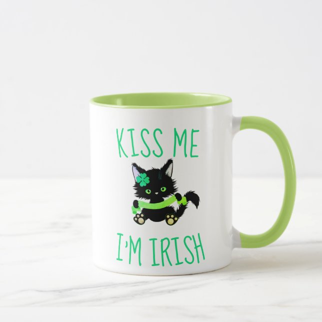 Mug Mignonne St. Patrick's Kiss Me Je suis Irlandais C (Droite)