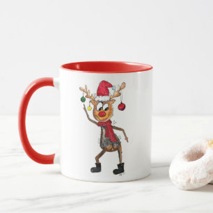 Mug Mignonne Whimsical Dancing Christmas Deer