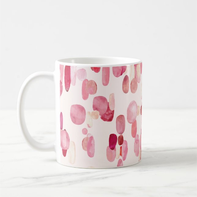 Mug Mignonnes Zones Rouges Roses Simples (Gauche)