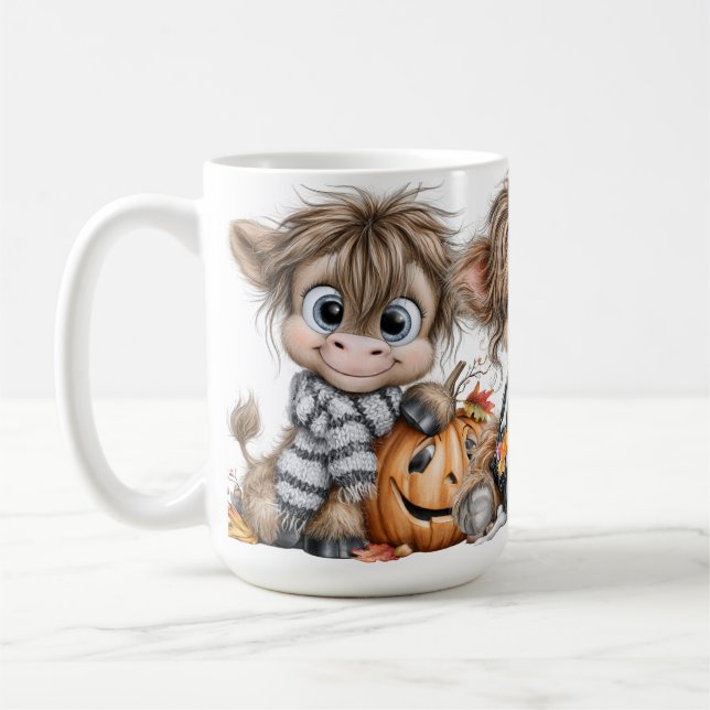 MUG MIGNONS ADORABLES VACHES HIGHLAND D'HALLOWEEN (Gauche)