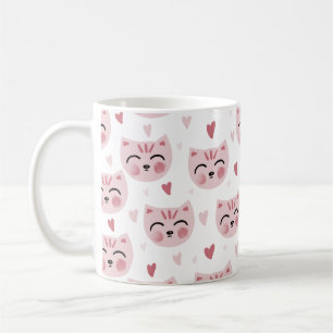 Mug Mignons chatons roses et motif de cœurs pour enfan
